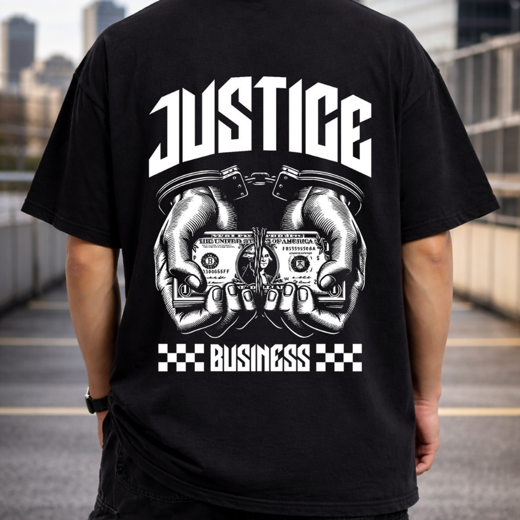 Justice Is Business – Oversized T-Shirt